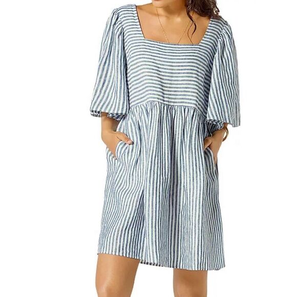 Joie NWT Anjelica Striped Linen Smock Dress sz XS - Picture 1 of 6